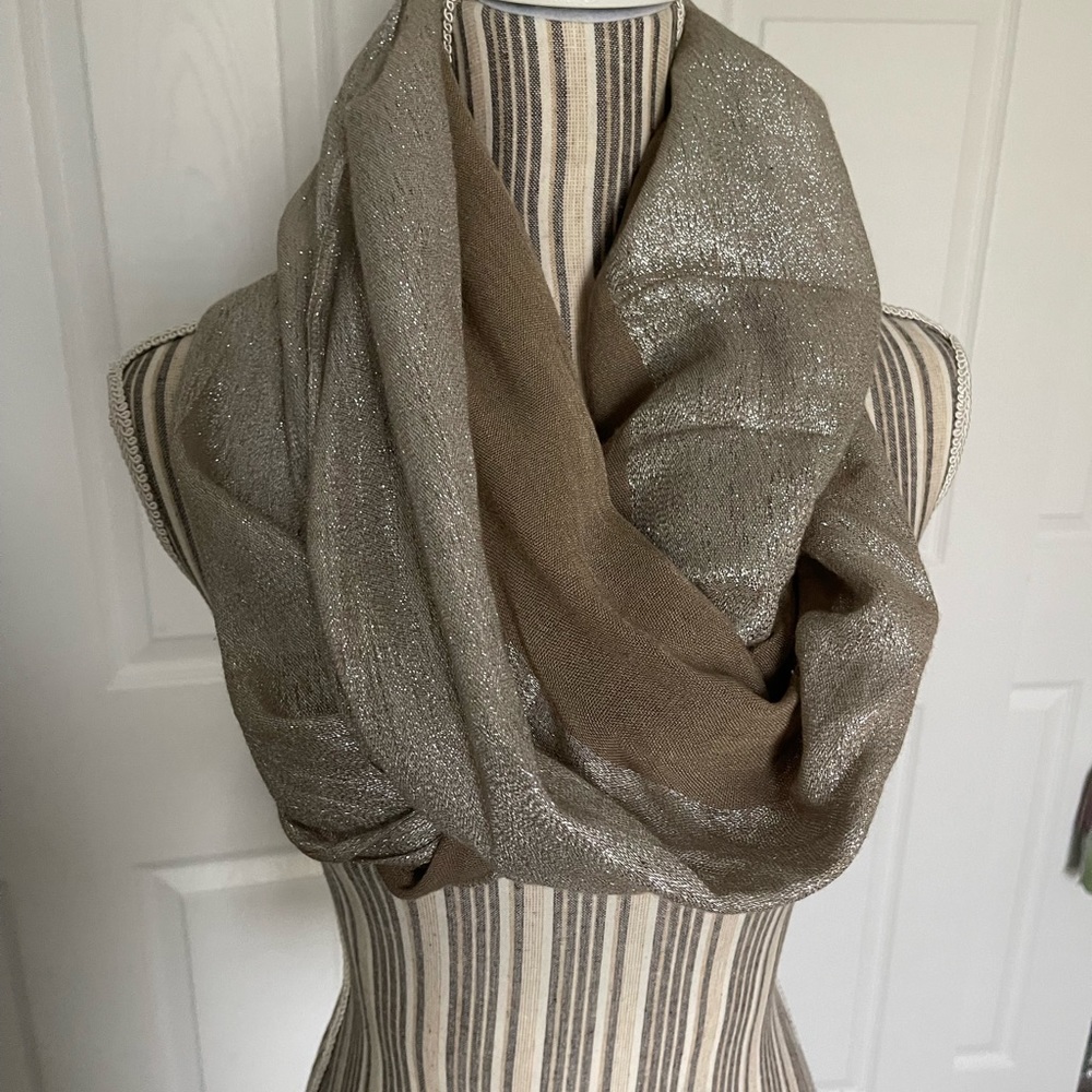 Two tone/texture infinity scarf
